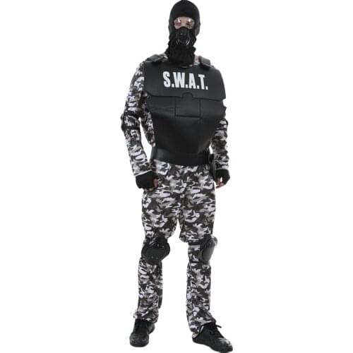 Snailify Men SWAT Costume Halloween Costume For Adult S.W.A.T. Police Cosplay