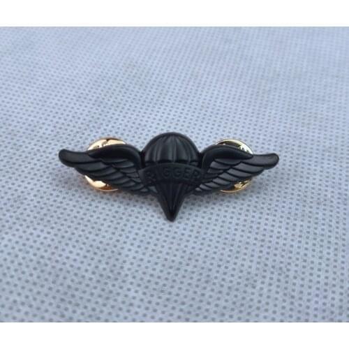 US ARMY PARACHUTE RIGGER Wings BADGE INSIGNIA PIN BLACK