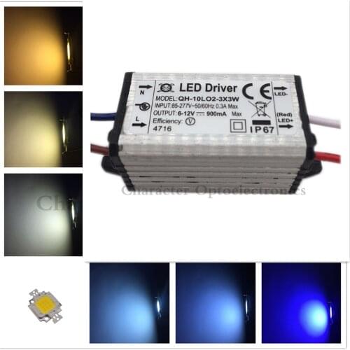 10W UV 395-400NM Full Spectrum Royal Blue Cool White Warm White 4500K+Waterpoof Driver Supply power