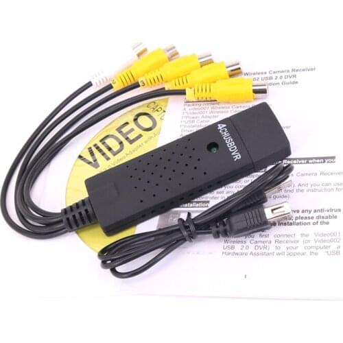 Easycap USB 4 Channel Video Capture Card DVR For CCTV Camera Monitor DVD 4 Way 4CH Board To VHS Video Recording Analog PAL /NTSC