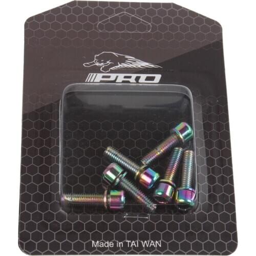 IIIPRO Bicycle Stainless Steel Handlebar Stem Bolts 6 Pcs Iamok MTB Bike M5*18mm Electroplate Color Screwsarts