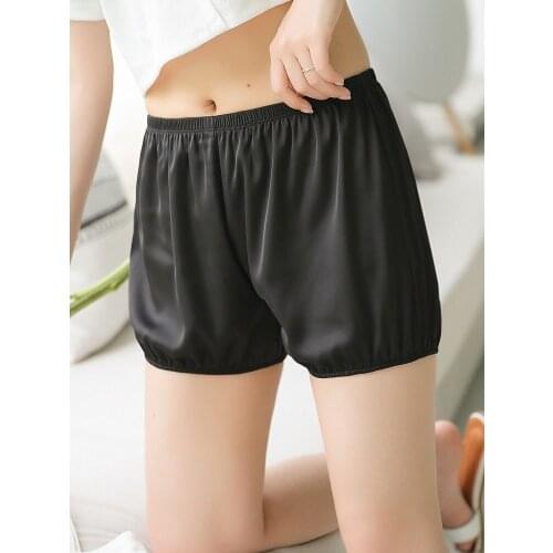 Womens Safety Pants Summer Thin Loose Black Bottoming Shorts and Pumpkin Pants for Sleeping At Home