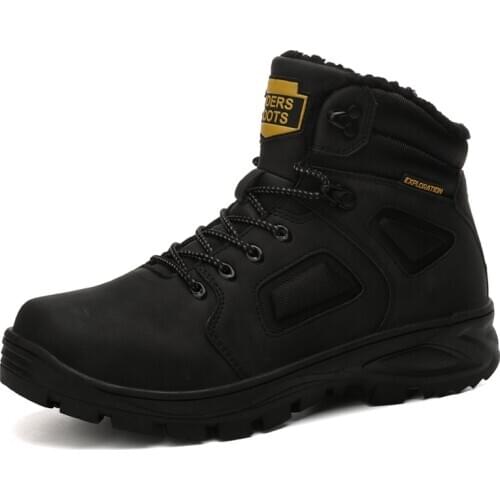 Genuine Leather Winter Men Boots Waterproof Warm Fur Snow Boots Men Winter Work Casual Shoes Military Combat Ankle Boots erf4