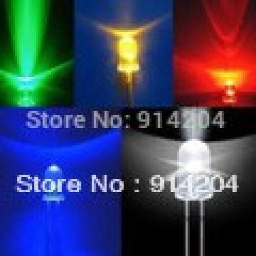 100pcs 5mm LED Light Assorted Kit DIY LEDs Set White Yellow Red Green Blue