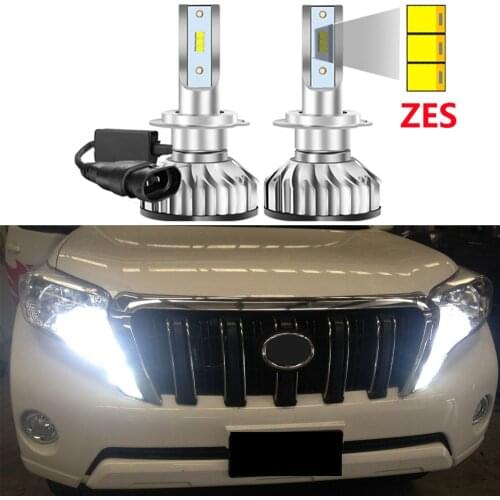 2Pcs For Toyota Prado 150 Series 2009 2010 2011 2012 2013 2014 2015 Led Headlight Bulbs ZES Chips High Low Beam Car LED Headlamp