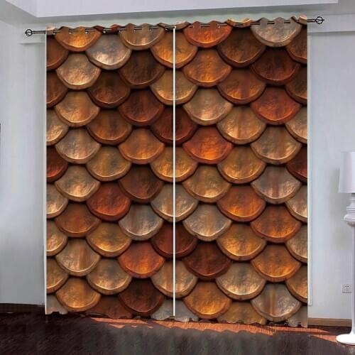 3D Curtain Photo Custom Size Countless small copper patterned Curtains For Bedroom Living Room Decorative Curtain