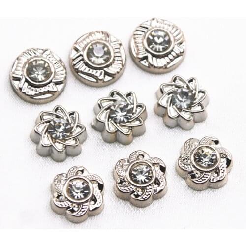 50pcs 11mm Golden color Flower flat back Button Cute Home Garden Crafts Cabochon Scrapbooking Clothing accessories