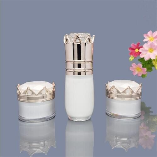 5g/30g/10m Crown Pressing Emulsion Bottle Refillable bottle Essence Lotion Cream Jar Packaging Cosmetic Container Sample Bottle
