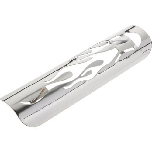 9" Pierced Exhaust Muffler Pipe Heat Shield Cover Heel Guard For Harley Cruise White