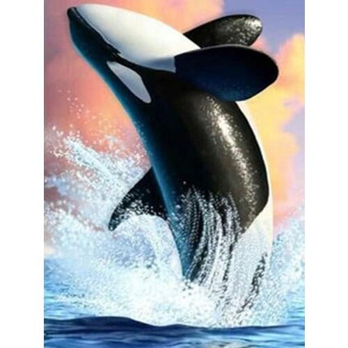 5D DIY Diamond Painting Embroidery Whale Sea Dolphins Handicraft Needlework Full Round Diamond Mosaic Cross Stitch Home Decor