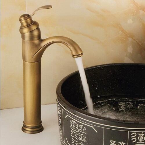 Antique Brass Single Handle Bathroom Vessel Sink Basin Faucet Mixer Tap anf020