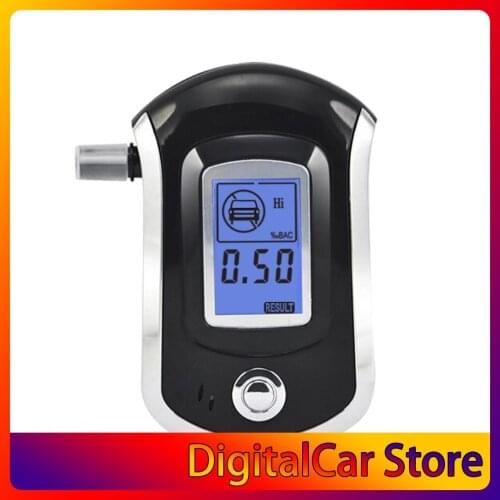 AT-6000 Breathalyzer Alcohol Detector Digital LCD Screen Battery Power Hand-Hold Professional BAC Tracker with 5 Mouthpieces