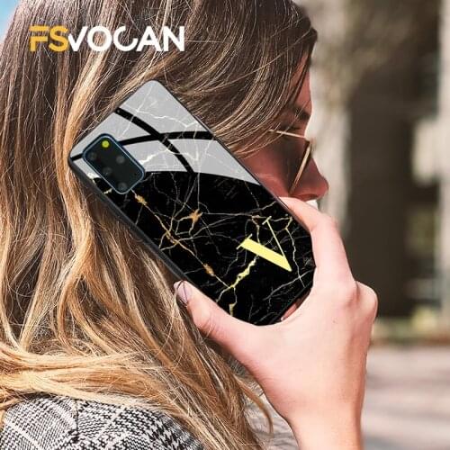 Marble Stone Capital Letters Phone Case For Samsung Galaxy A71 A51 S21 S20 FE Plus A70 A50 S10 Note 20 10 Ultra Initials Cover
