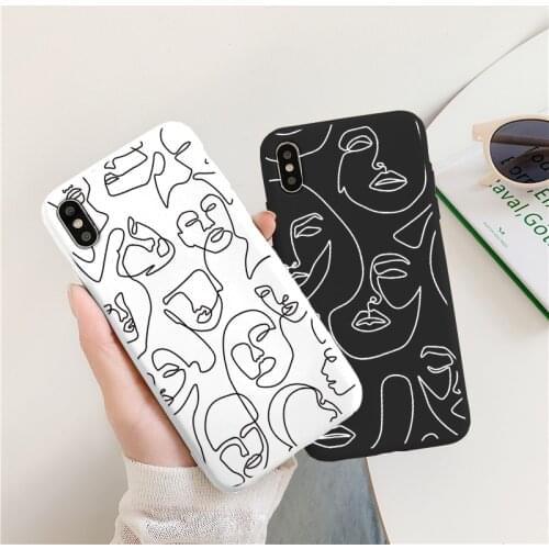 Case For Huawei Honor 10X 10i 10 20 30 30S 9X 9 Lite Pro Play 9A 9C 9S 8X 8A Nova 8 SE 5T 7 Pro Y7P Y6P Abstract Art Line Bumper