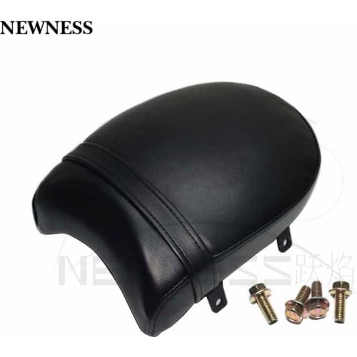 Black Motorcycle Leather Rear Passenger Cushion Pillion Seat Pad Screw Mounting For Victory High-Ball Vegas Kingpin Deluxe