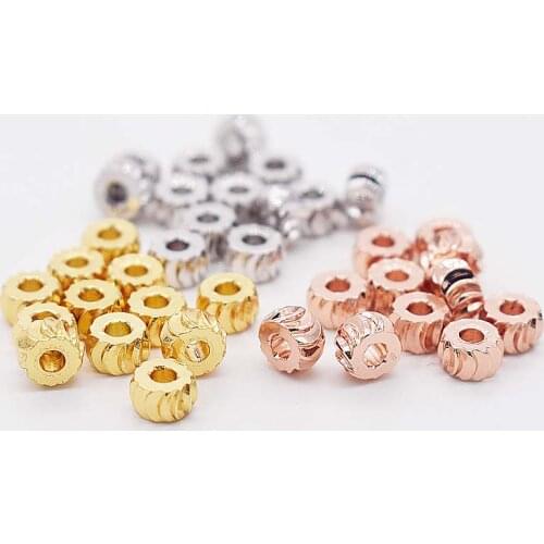 Diy handmade jewelry United States 14K gold beads loose beads pattern beads ankle bracelet accessories separated beads transfer