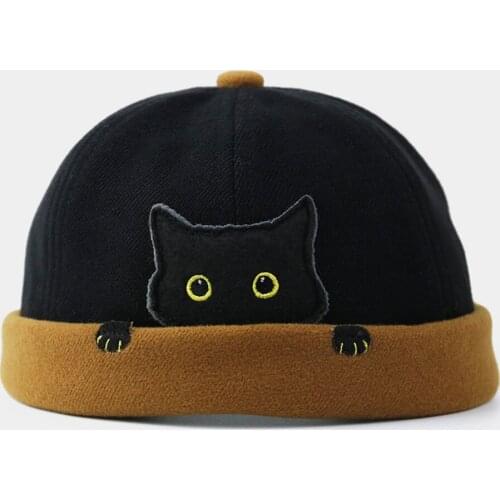 Mens Landlord Hat Street Cat Pattern Melon Cap Innocent Standard Sailor Skull Caps Pumpkin Brimless Hats Winter Beanie Hat