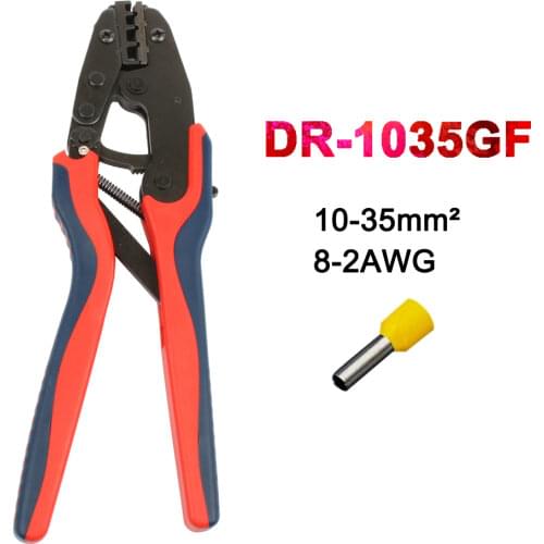 DR-1035GF Crimping Plier Ratchet Crimping Tool Insulated and Non-insulated cable end-sleeves crimping plier 10-35MM2