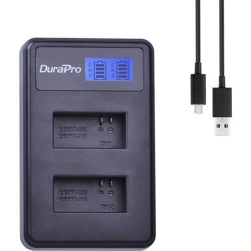 Durapro 1pc AHDBT-301 AHDBT-302 Battery Charger AHDBT 301 LCD USB Charger for AHDBT 301 302 Gopro Hero 3 Hero 3+ Go Pro Hero 3