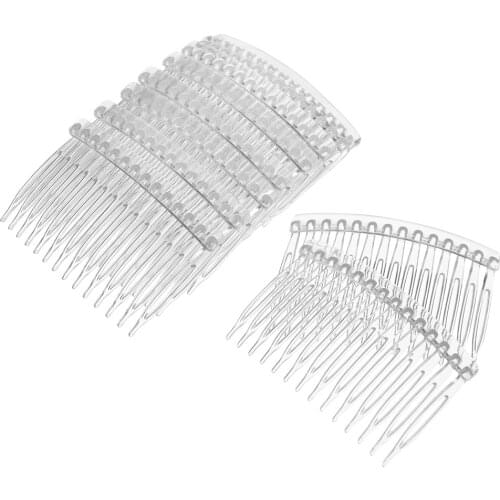 Lurrose 10pcs Hair Side Clip Combs 14 Teeth Bridal Wedding Veil Comb for Women Girls Ladies (Transparent)