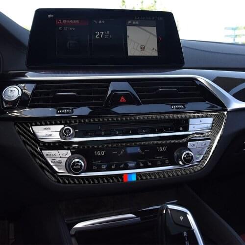 Car Interior Carbon Fiber Decals Auto Air Conditioning CD Panel Stickers Car Styling for BMW 528i 530i 540i 5 Series G38 2018