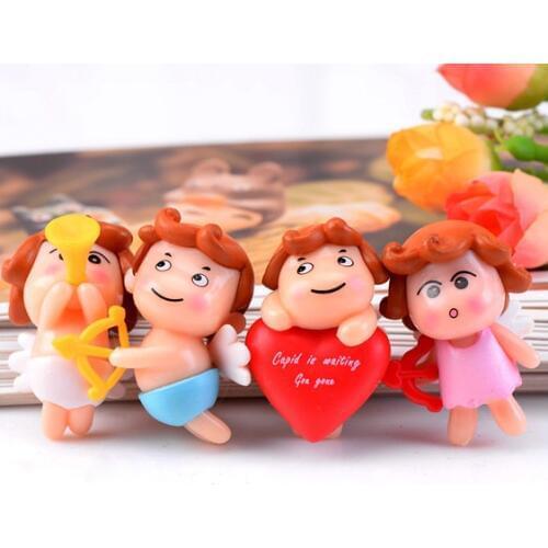 Love Cupid Angel figures wedding decoration fairy garden animal statue miniature Moss micro landscape ornaments resin TNA042