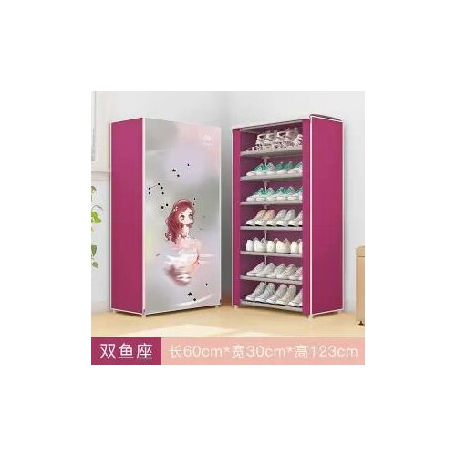 Multilayer Shoe Cabinet Simple Dustproof Home Space-saving indoor Assembly Nonwoven Fabric With Zipper Closed Storage Shoe Rack