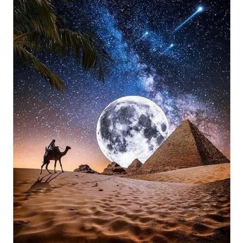 DiY 5D moonlight Egyptian pyramid Space Galaxy Full Diamond Painting cross stitch kits art Scenic 3D paint by diamonds
