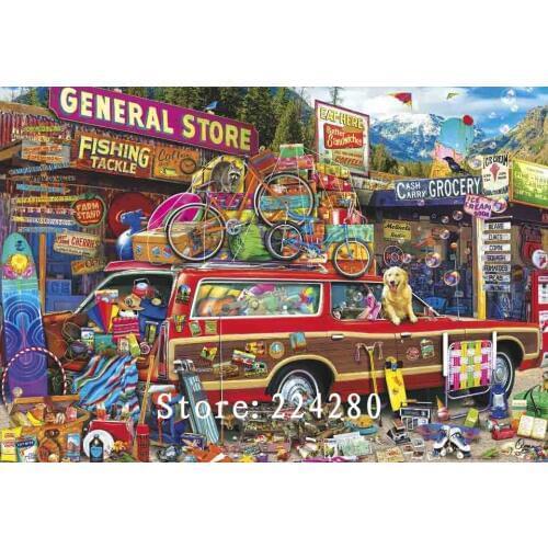 Needlework,Car shop fashion Scenic 14CT Counted For Embroidery,Set DIY Cross stitch kits,Art Pattern Cross-Stitching decor