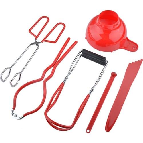 6 Pieces Canning Supplies Kit Tool Set Home Metal Cheap Essentials Accessories Canning Funnel Jar Lifter Tongs