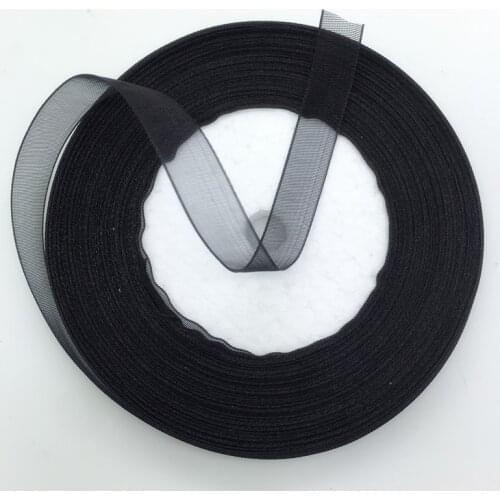 Wholesale 50 Yards 3/8" 10mm Black Organza Ribbon Bow Wedding Decoration Lace Crafts