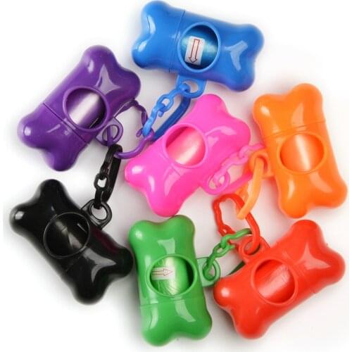 Pet Pick-up Bags portable Garbage Bags with Plastic Bone-type Storage Box Cat Dog Poo Clean-up Waste Bag Pet Cleaning Supplies