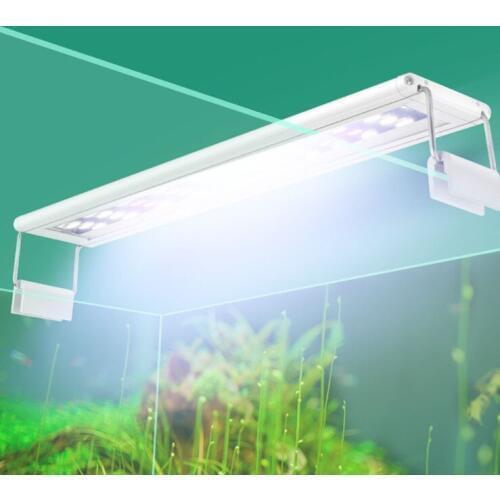 FangNymph Fish Tank Stand Lamp Super Slim LEDs Aquarium Stand Lighting Extensible Bracket Aquatic Plant Clip On Light EU Plug