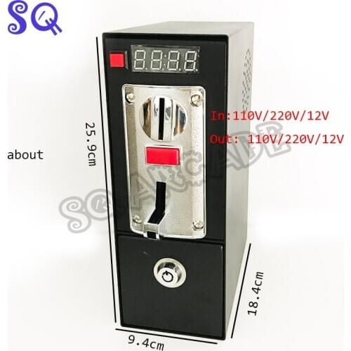 DG600F Coin operated Timer Control box with multi coin selector acceptor for washing machine massage chair support 6kinds coin