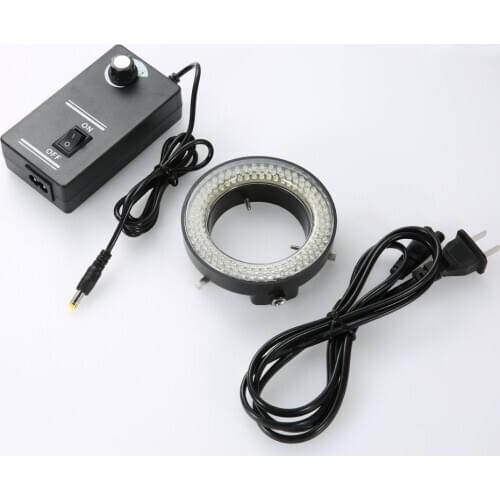 Adjustable Brightness 144 LED Ring Light Illuminator Lamp For Industry Electronic Video Stereo Microscope Lens Camera Magnifier