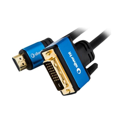 Silver HT-HDMI to DVI Cable 3 meter length. 24K gold plated connectors