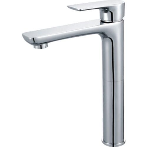 Modern Single Handle Single Hole Hot and Cold Solid Brass Deck Mount Chrome Plated Bathroom Basin Faucet