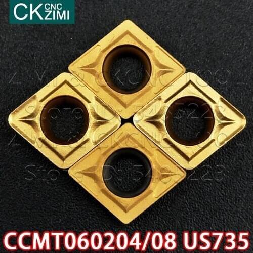 CCMT060204 US735 CCMT060208 US735 carbide inserts Internal turning tools CNC wood turning Metal lathe tools CCMT 0602 for steel