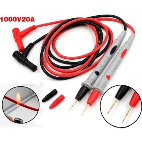 1pcs Universal Digital 1000V 20A Thin Tip Needle Multimeter Multi Meter Test Lead Probe Wire Pen Cable Multimeter Teste