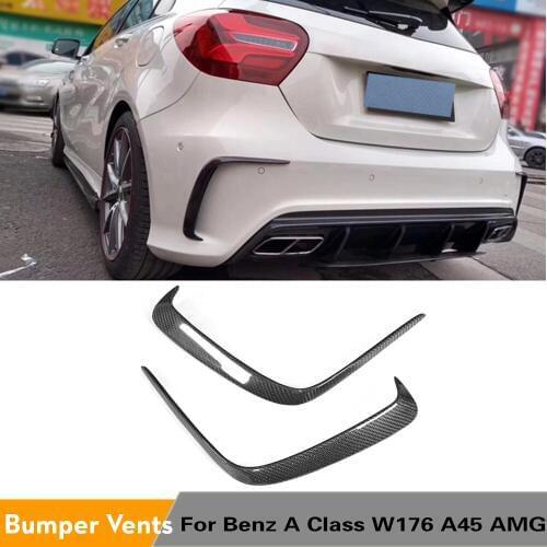 For A Class A45 AMG Car Rear Bumper Air Vent Trim Dam Fender Canards for Mercedes-Benz W176 A180 A200 A250 Sport Carbon Fiber