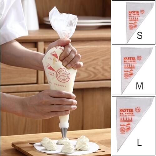 100pcs Disposable Pastry Bags S/M/L Size Piping Bag Confectionery Bags For Cream Fondant Cake Decorating Tool Bakeware free ship