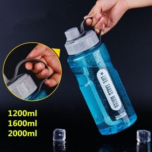 1200/1600/2000ML Creative Portable Water Bottle with Straw Botella de Agua Shaker Drink High Quality Tumbler Style Sports Bottle
