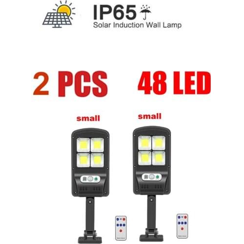 2 pcs tabular oblong 48 LED Solar Light Outdoor Motion Sensor Waterproof Garden LED Solar Lamp Spotlights remote control wide li