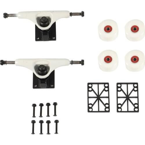 5 Inch Skateboard Trucks with 55mm Wheels ABEC Bearing Combo Set with Pad and Hardware