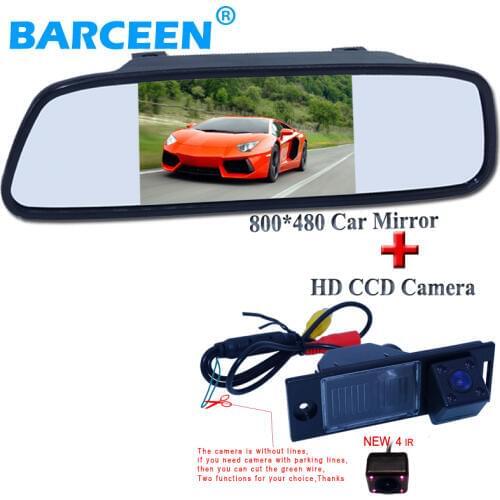 5 " HD LED 800*480 Rear View Mirror Monitor+CCD Car rear view camera for Hyundai IX35 year 2014