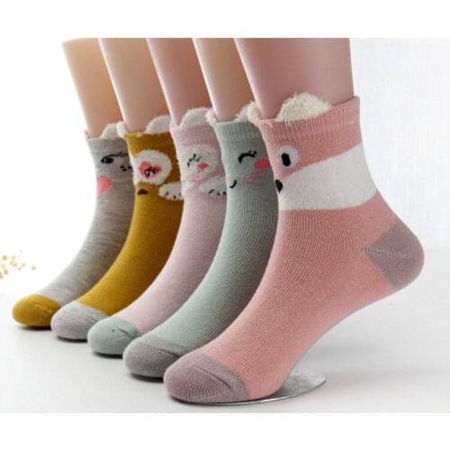 5pairs/lot 2021 New Spring Baby Socks 1-12 Years Baby Cotton Socks Thick Socks Children Cotton Socks