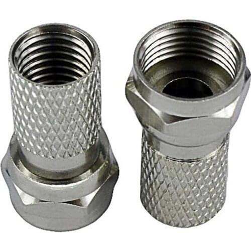 50Pc 75-5 F Plug Connector Screw On Type For RG6 Satellite TV Antenna Coax Cable Twist-on RG6