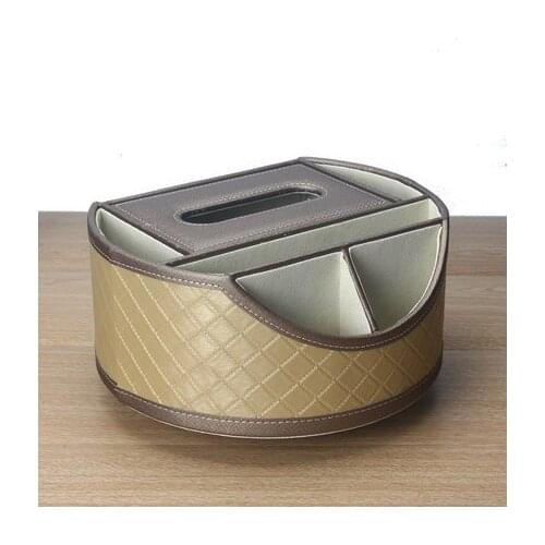 6grid wood structure synthetic leather storage box woode tissue box remote contrl box wooden box for home organizer PSNH017