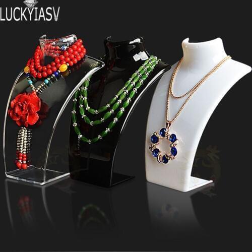 Acrylic Mannequin Necklace Jewelry Display Holder Pendant Earrings Counter Window Display Stand For Necklace Portrait Display
