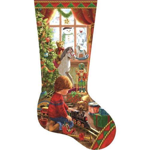 GLymg Diy Embroidery Diamond Painting Cross Stitch Rhinestones Embroidery Christmas Stockings Wall Arts Decor Christma Home
